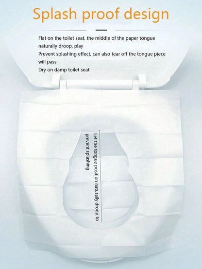 60pcs Disposable Thickened Waterproof Reusable Travel Toilet Seat Covers For Adults, Public Restroom, Camping, Airplane, Portable Toilet Seat Accessories