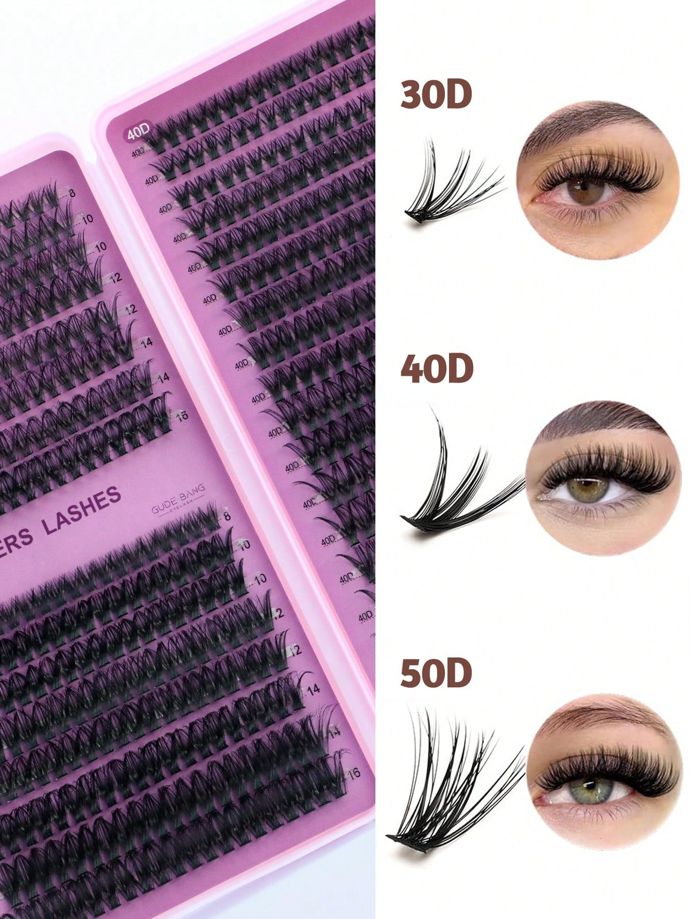 640 Clusters DIY Faux Mink Eyelash Clusters, D Curl, Dense & Fluffy, 8-16mm Mixed Length, Eye-Catching Effect, Suitable For Various Makeup Looks. Glue, Remover, Tweezers Can Be Selected Based On Needs