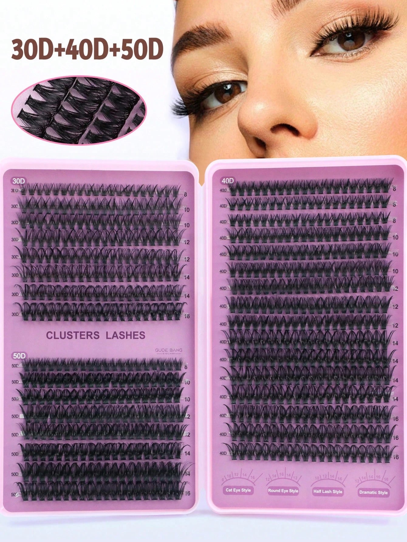 640 Clusters DIY Faux Mink Eyelash Clusters, D Curl, Dense & Fluffy, 8-16mm Mixed Length, Eye-Catching Effect, Suitable For Various Makeup Looks. Glue, Remover, Tweezers Can Be Selected Based On Needs