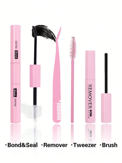 640 Clusters DIY Faux Mink Eyelash Clusters, D Curl, Dense & Fluffy, 8-16mm Mixed Length, Eye-Catching Effect, Suitable For Various Makeup Looks. Glue, Remover, Tweezers Can Be Selected Based On Needs
