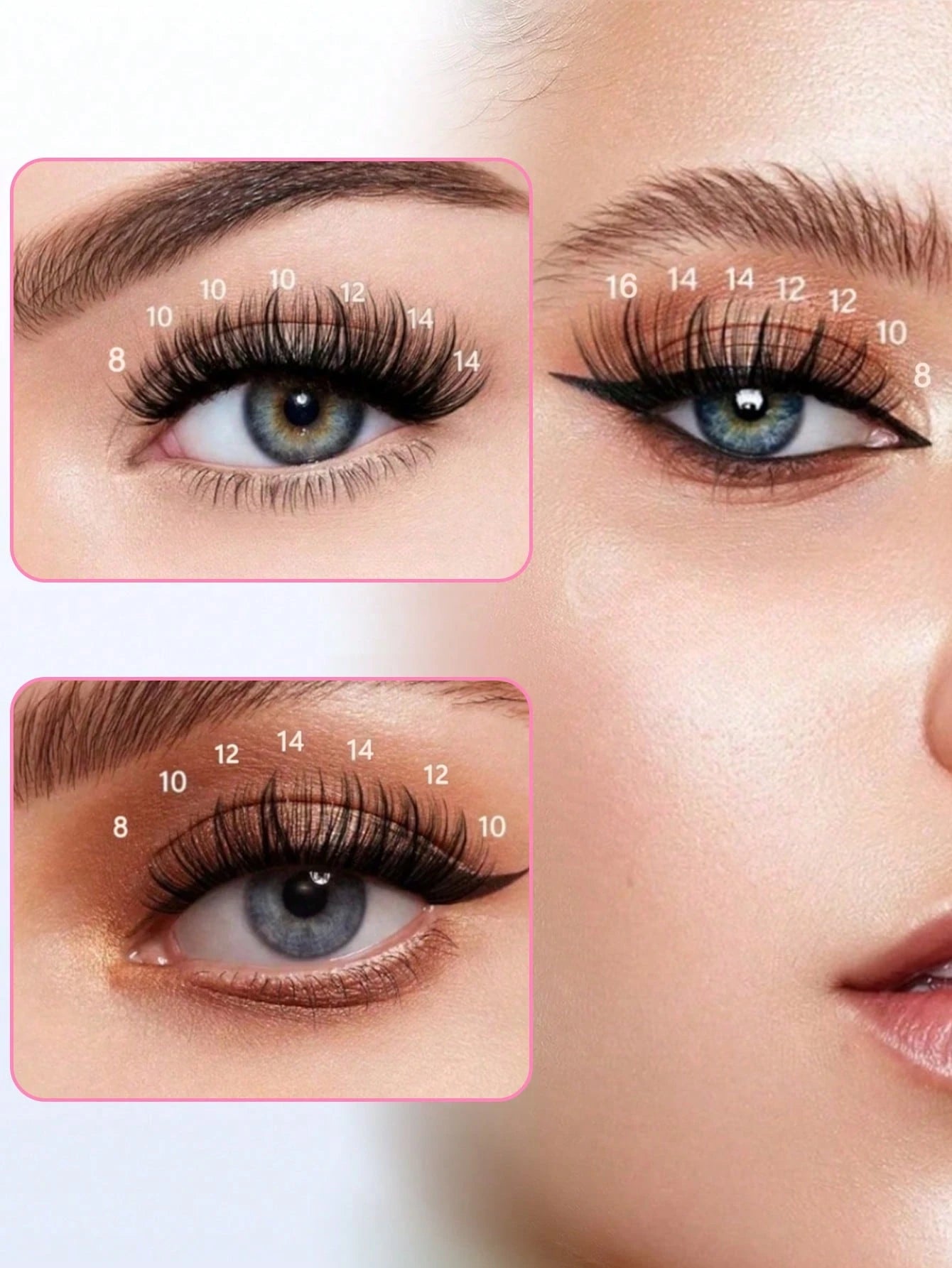 640 Clusters DIY Faux Mink Eyelash Clusters, D Curl, Dense & Fluffy, 8-16mm Mixed Length, Eye-Catching Effect, Suitable For Various Makeup Looks. Glue, Remover, Tweezers Can Be Selected Based On Needs