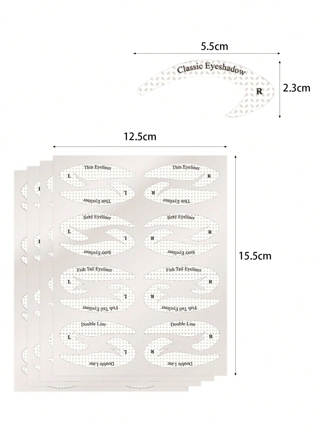 64pcs Professional Eyeshadow & Eyeliner Stencil Kit, Non-Woven Fabric Material, 4 Styles, With Adhesive Eyeshadow & Eyeliner Auxiliary Tools- Non-Woven Makeup Template Set, Suitable For Various Eye M