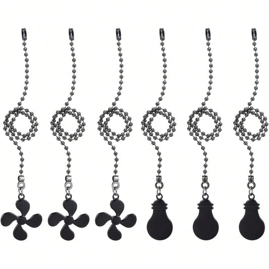 6pcs/2pcs Vintage Decorative Ceiling Fan Lamp Pull Chain, 12 Inch Light Fixture Ceiling Fan Bead Pull Chain Extender With Connector