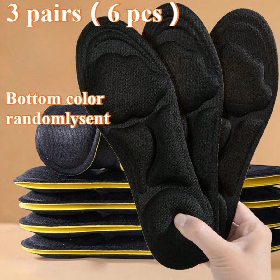 6pcs (3 Pairs) Women's Soft Memory Foam Insoles, Thick Soft Breathable, Suitable For Various Daily Environments, Comfortable Wear, Won't Cause Foot Fatigue Even After Long-Time Wearing.