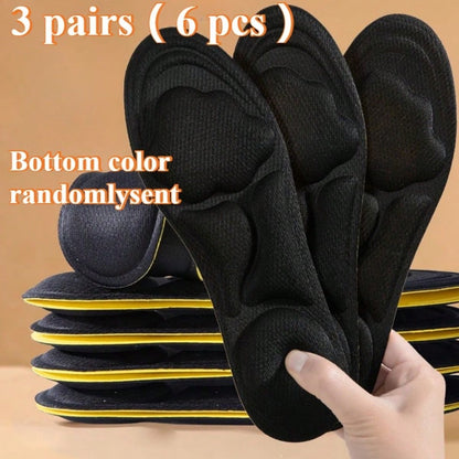 6pcs (3 Pairs) Women's Soft Memory Foam Insoles, Thick Soft Breathable, Suitable For Various Daily Environments, Comfortable Wear, Won't Cause Foot Fatigue Even After Long-Time Wearing.