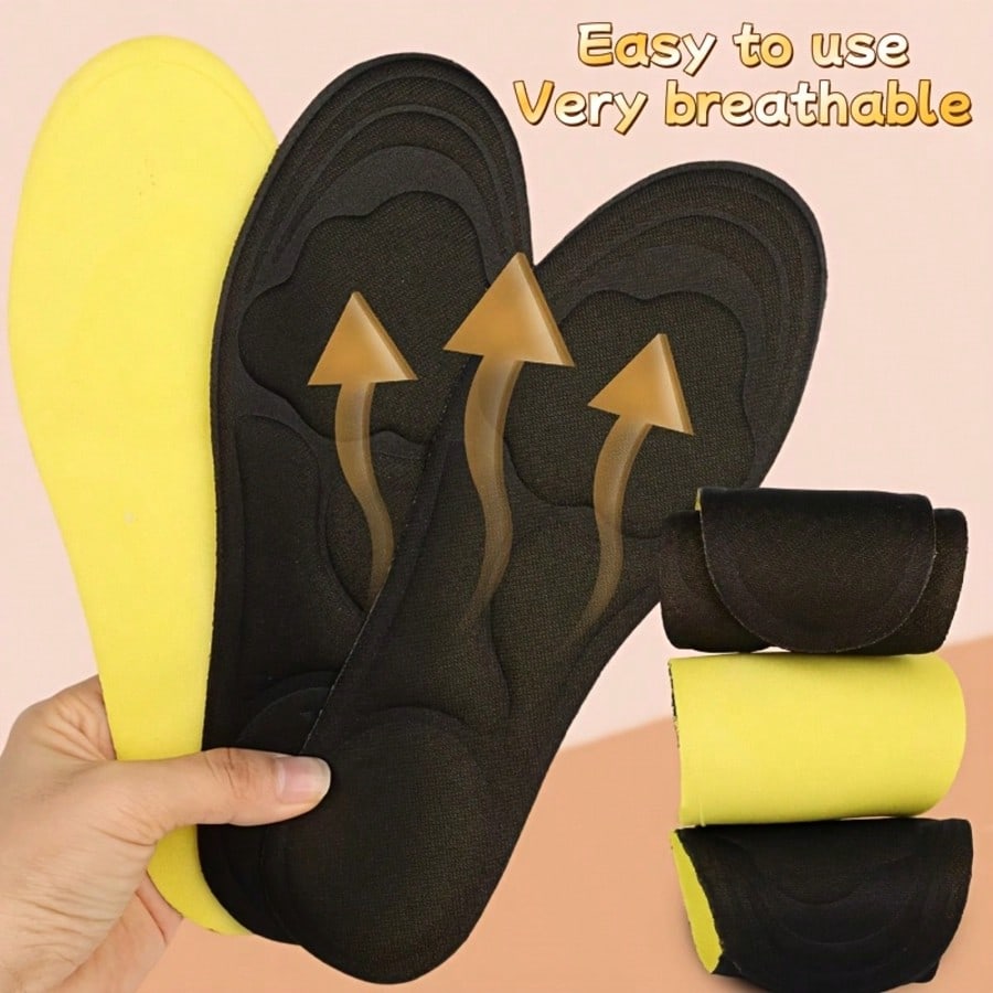 6pcs (3 Pairs) Women's Soft Memory Foam Insoles, Thick Soft Breathable, Suitable For Various Daily Environments, Comfortable Wear, Won't Cause Foot Fatigue Even After Long-Time Wearing.