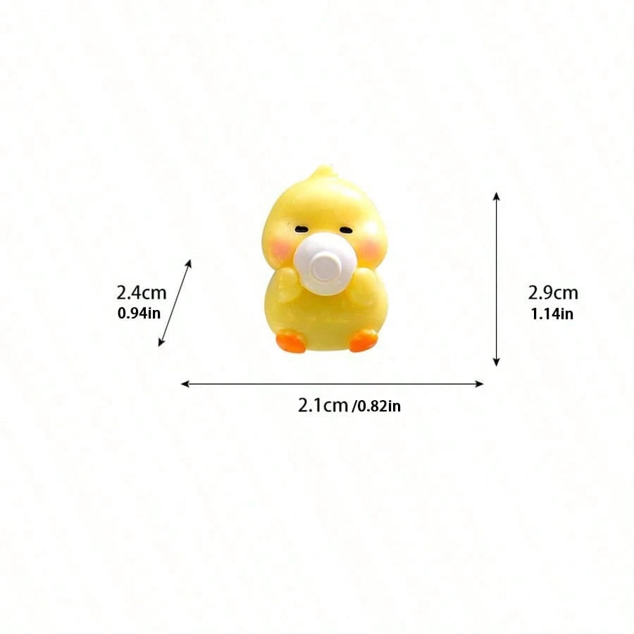 6pcs Creative Cute Cartoon Little Yellow Duck Car Dashboard/Desktop Ornament/Car Center Console Display Screen Little Yellow Duck Decorative Ornament