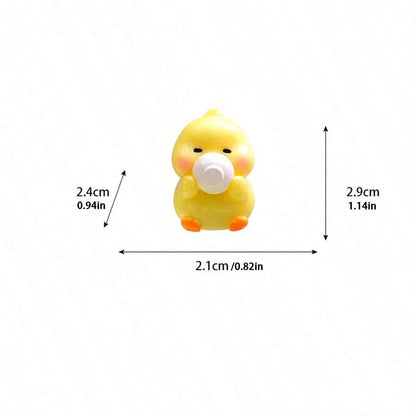 6pcs Creative Cute Cartoon Little Yellow Duck Car Dashboard/Desktop Ornament/Car Center Console Display Screen Little Yellow Duck Decorative Ornament