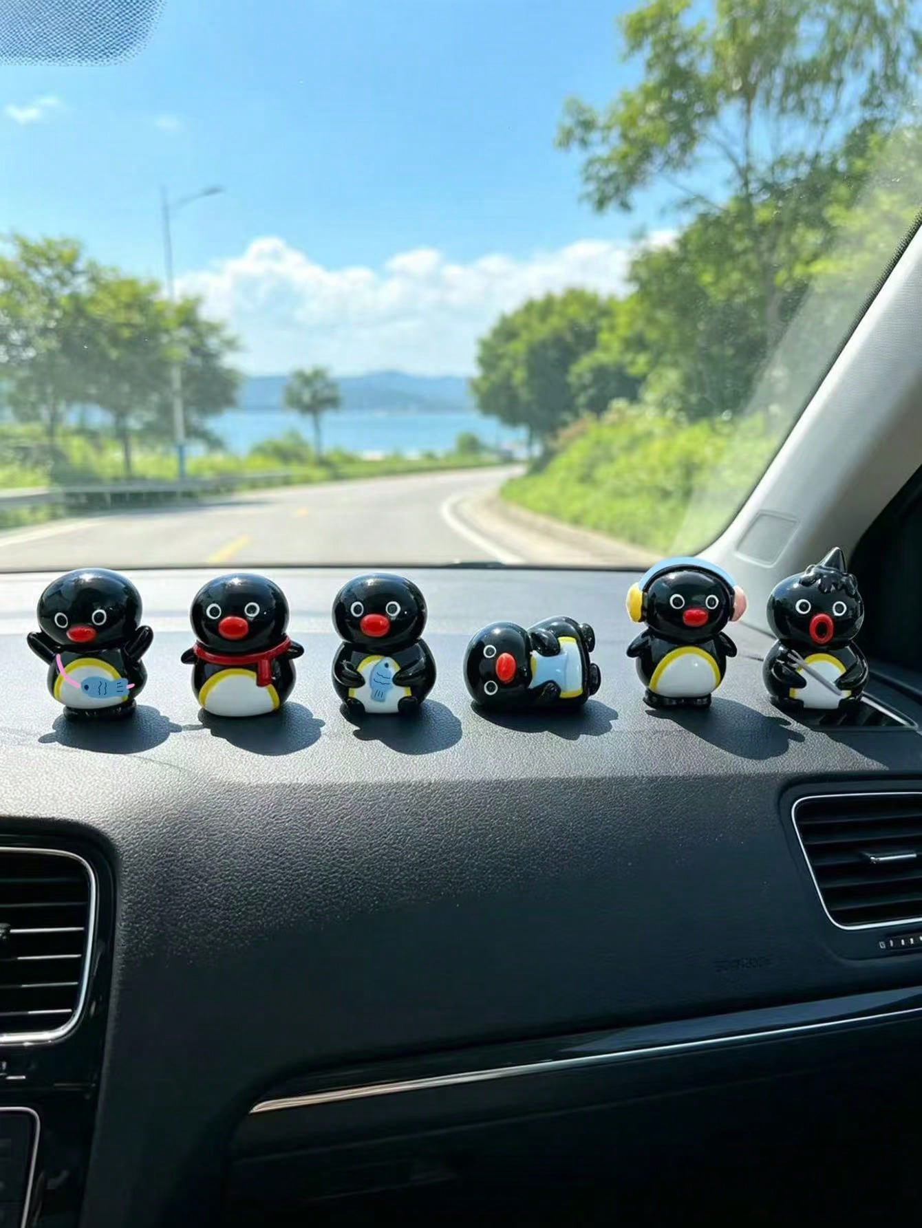 6PCS Cute Penguin Figurines, Penguin Decor, Car Accessories