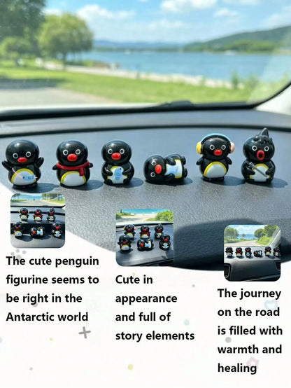 6PCS Cute Penguin Figurines, Penguin Decor, Car Accessories