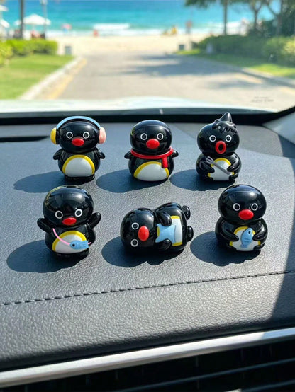 6PCS Cute Penguin Figurines, Penguin Decor, Car Accessories
