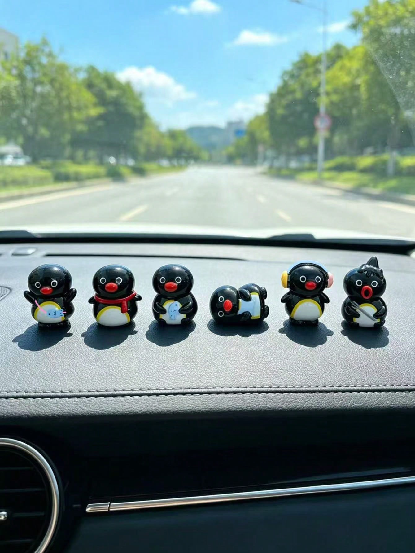 6PCS Cute Penguin Figurines, Penguin Decor, Car Accessories