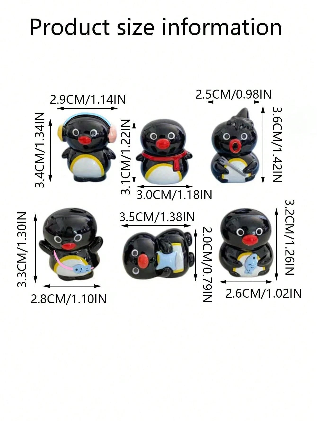 6PCS Cute Penguin Figurines, Penguin Decor, Car Accessories