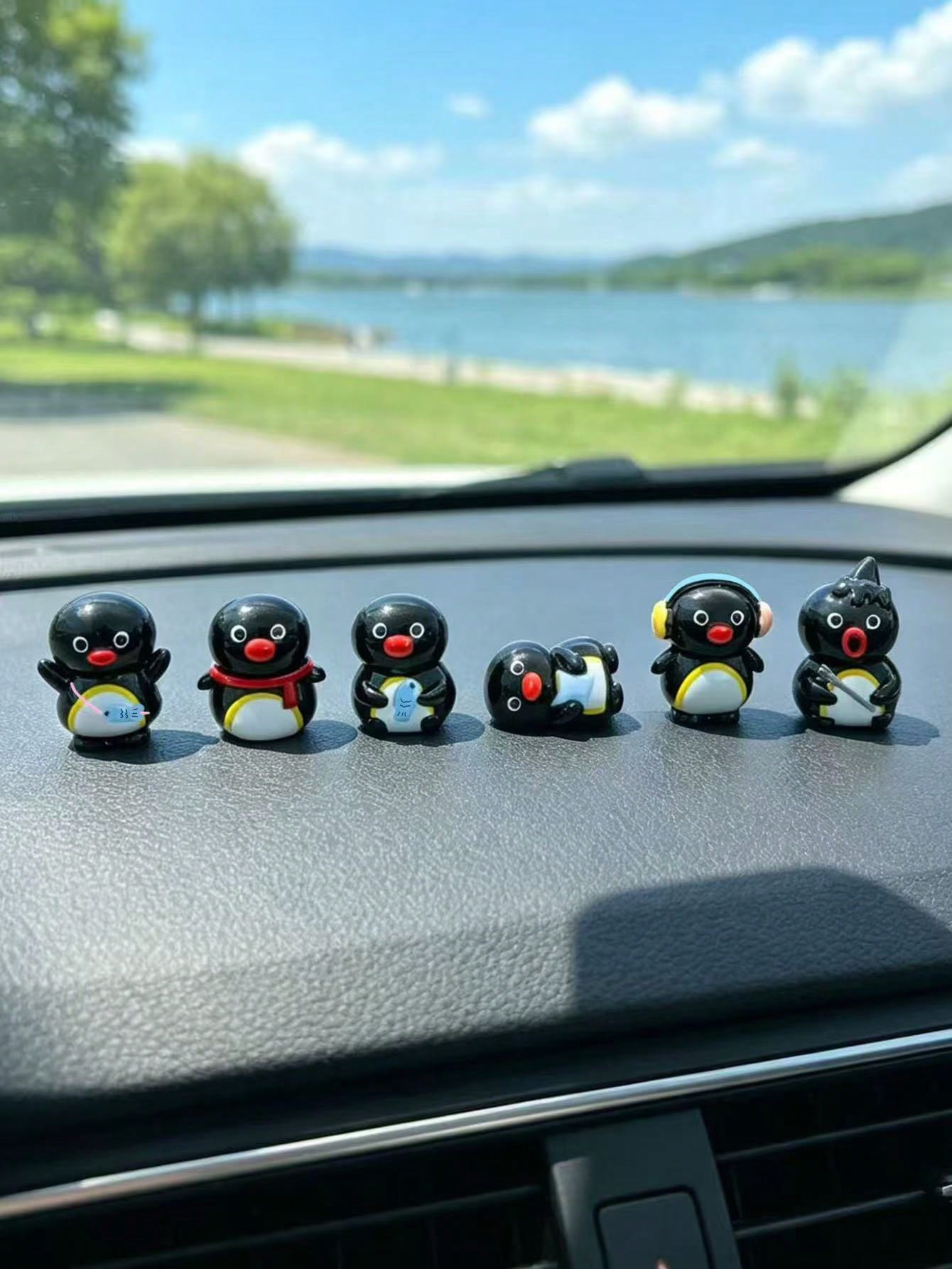 6PCS Cute Penguin Figurines, Penguin Decor, Car Accessories
