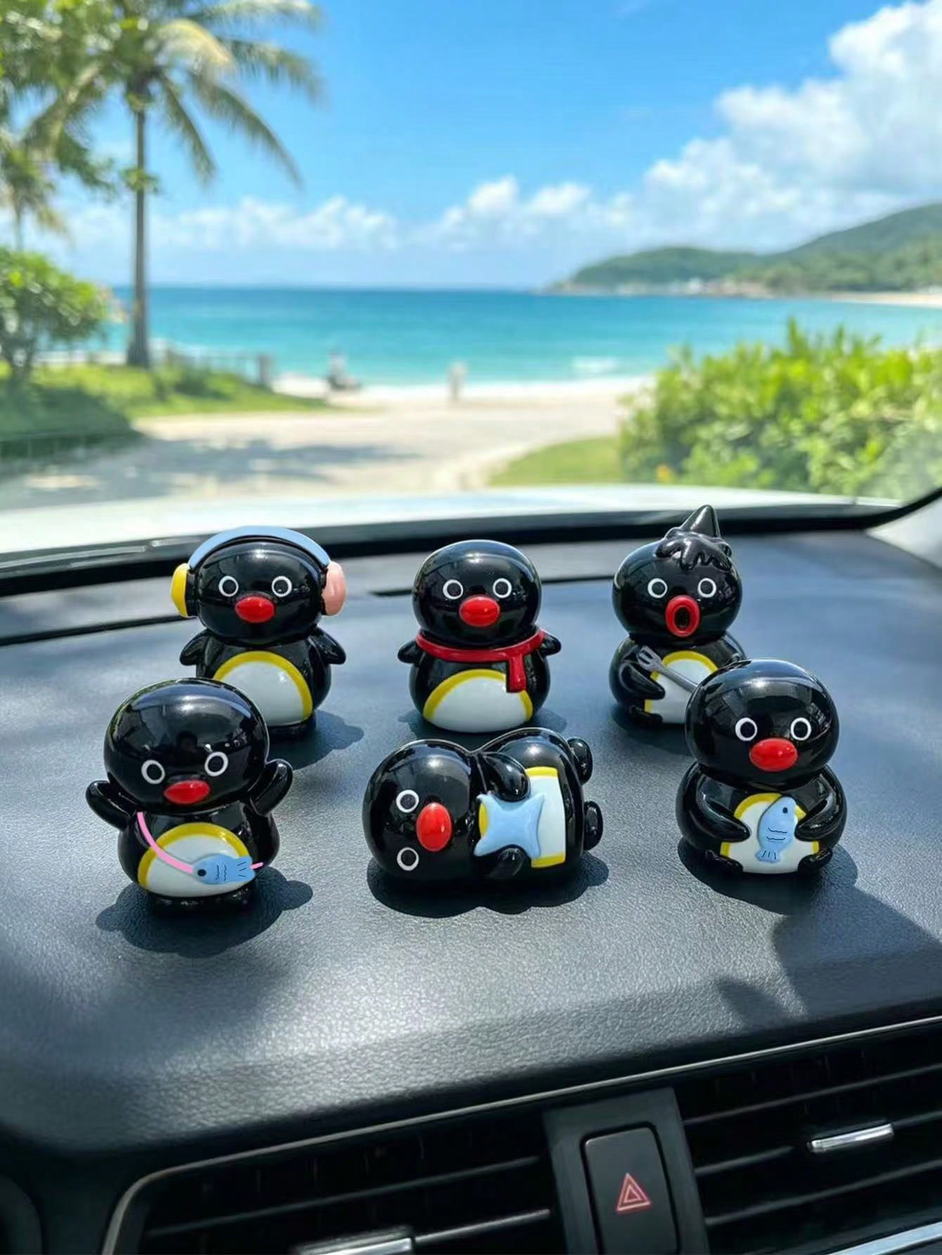 6PCS Cute Penguin Figurines, Penguin Decor, Car Accessories