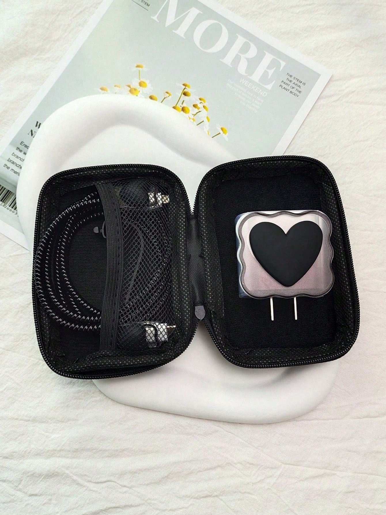 6pcs Heart-Shaped Charger Protector Set, Suitable For IPhone 18W/20W Charger, Includes Protector Case + Data Cable Protector Cord + Storage Bag, Anti-Breakage Girly Charger Head Protector