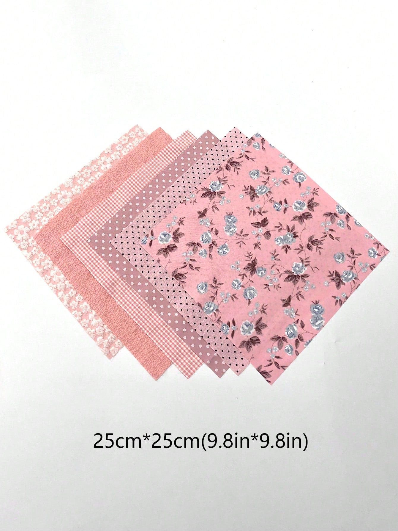 6pcs Pink Printed Cloth For Doll Clothes Diy Making