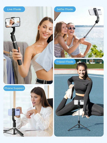 70'' Extendable Selfie Stick Tripod With Wireless Remote & Light – Portable Phone Stand For Smartphones And Cell Phones