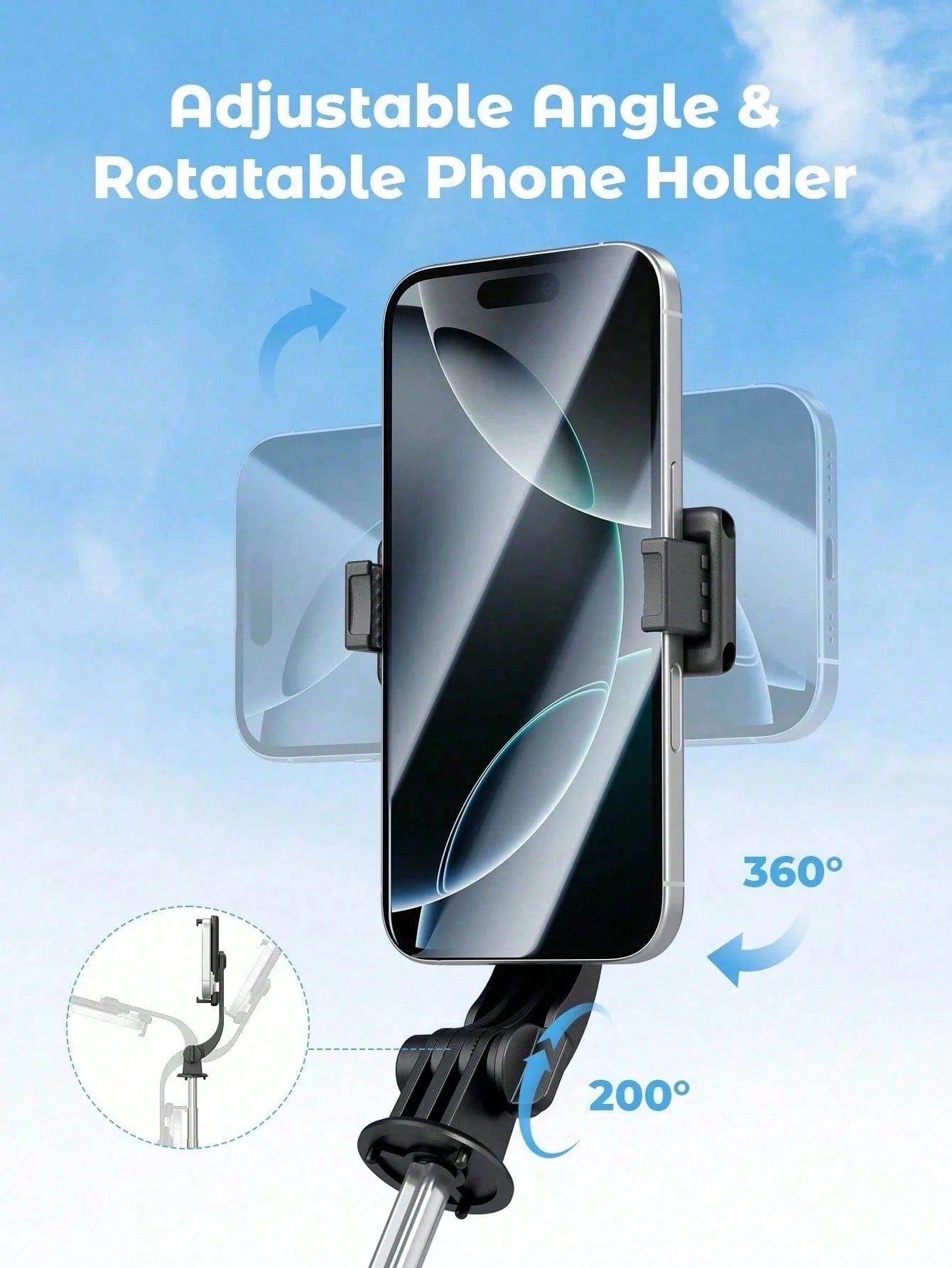 70'' Extendable Selfie Stick Tripod With Wireless Remote & Light – Portable Phone Stand For Smartphones And Cell Phones