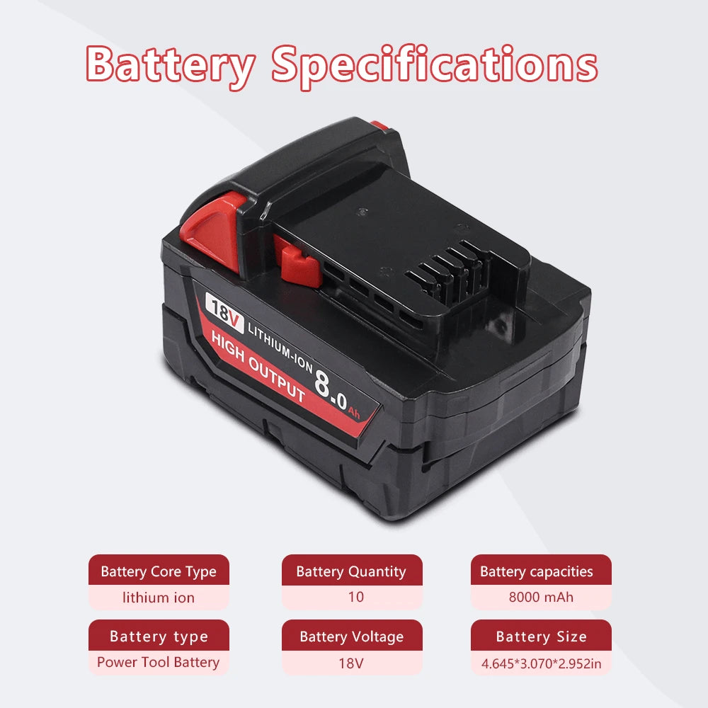 8.0Ah 18V Battery For Tools 48-11-1850 48-11-1860 48-11-1820 48-11-1840 48-11-1815 48-11-1830 48-11-1870 Fast