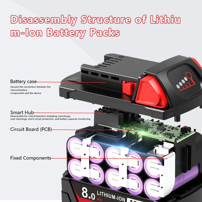 8.0Ah 18V Battery For Tools 48-11-1850 48-11-1860 48-11-1820 48-11-1840 48-11-1815 48-11-1830 48-11-1870 Fast
