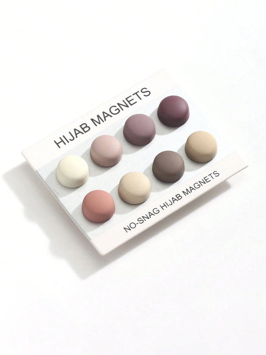 8 Pairs Solid Color Zinc Alloy Hijab Magnets, Strong Magnet, Suitable For Spring, Summer, Autumn, Winter For Dress