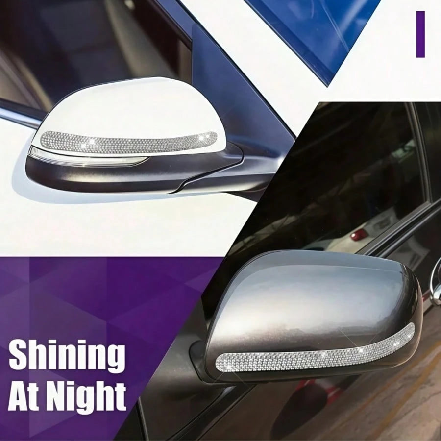 8pcs Car Door Handle Rhinestone Protective Stickers, Luxury Shiny Crystal Studded Design, Women Exclusive Car Door Handle & Door Bowl Protection Stickers, Anti-Scratch & Wear-Resistant Decorative Dual