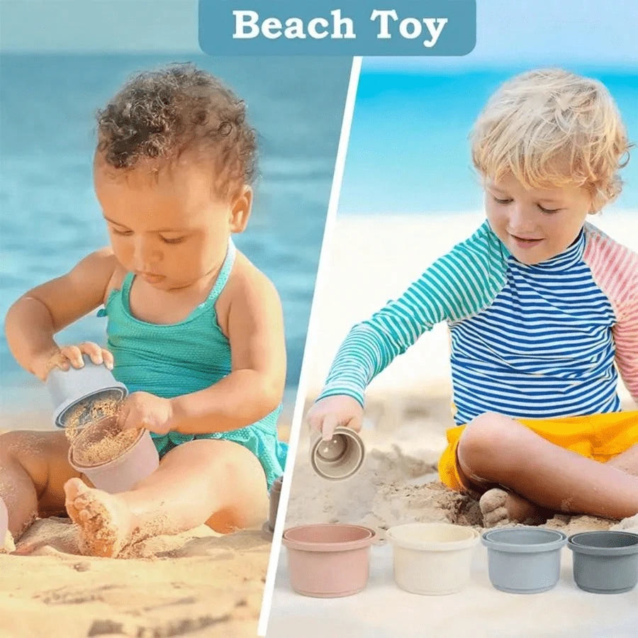 8pcs Stacking Cups Bath Toys Set, Stackable Nested Cups For 1-3 Years Old Toddler, Bathtub & Pool Toys For 6-12 Months Baby, Early Educational Montessori Style Gift, Suitable For 2-4 Years Old, Unisex
