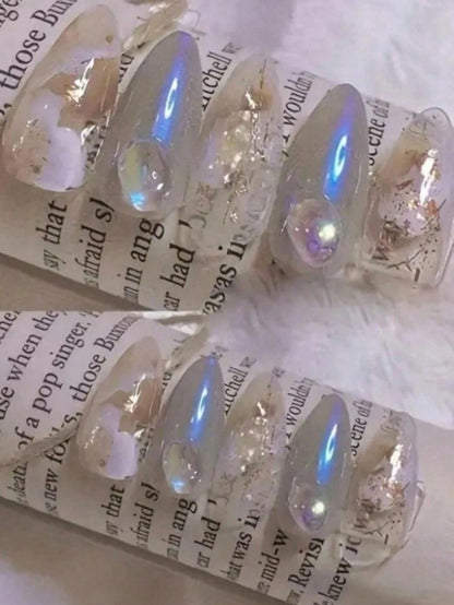 9 Colors Mermaid Powder, 9pcs Round Holographic Mermaid Powder- Odorless, High Gloss Pearl Shell Holographic Glitter Effect, For Nail Art Decoration