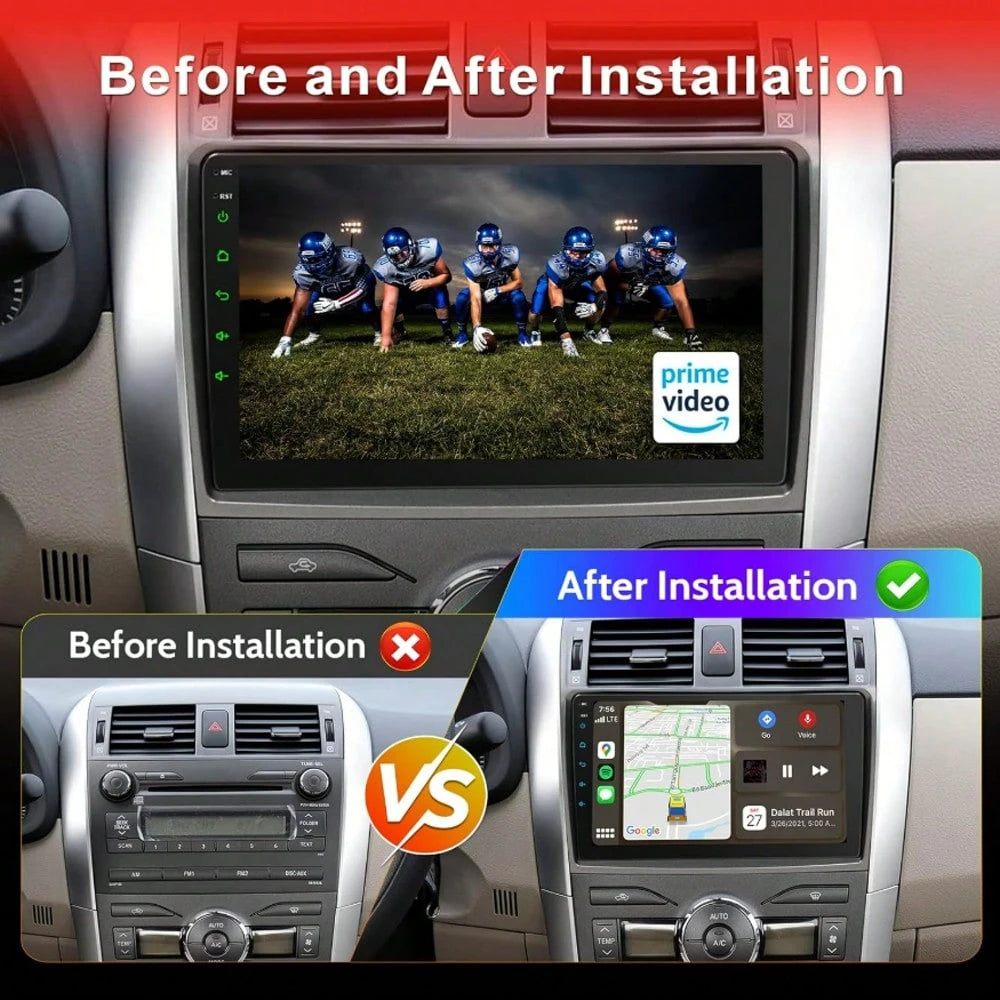 9 Inch Touchscreen 2+32G Android 13 Car Stereo Radio Fit To/Y/Ota Corolla 2009-2013 Wireless Apple CarPlay Android Auto Mirror Link GPS WiFi Bluetooth 5.0 FM RD/S EQ-32