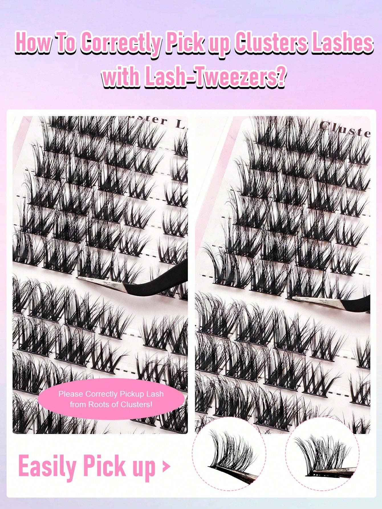 96pcs C-Curl Voluminous Eyelash Clusters, DIY Eyelash Extensions, Voluminous Cat Eye Eyelash Clusters, Long Eyelash Clusters, Length 10-16mm, Eyelash Clusters, Single Eyelashes