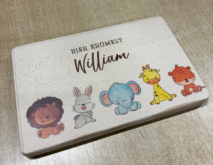 B-Ware Frühstücksbrettchen mit Name William – personalisiertes Kinderbrett mit Motiv