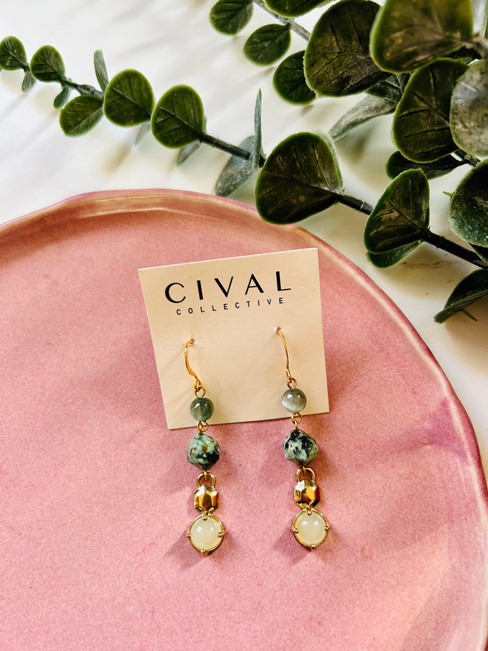 Cival Stone Drop Earrings