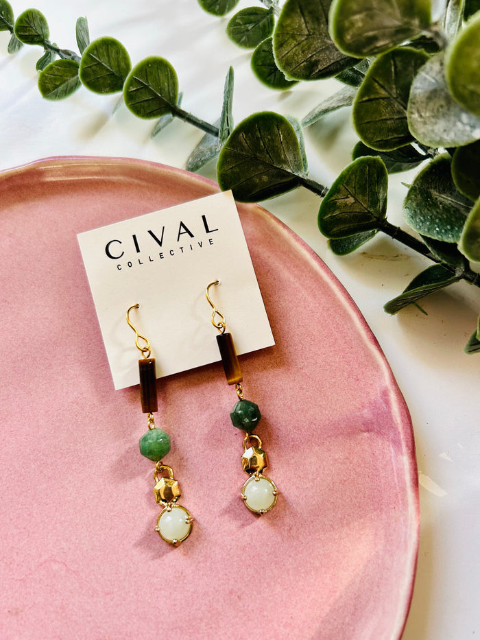 Cival Stone Drop Earrings