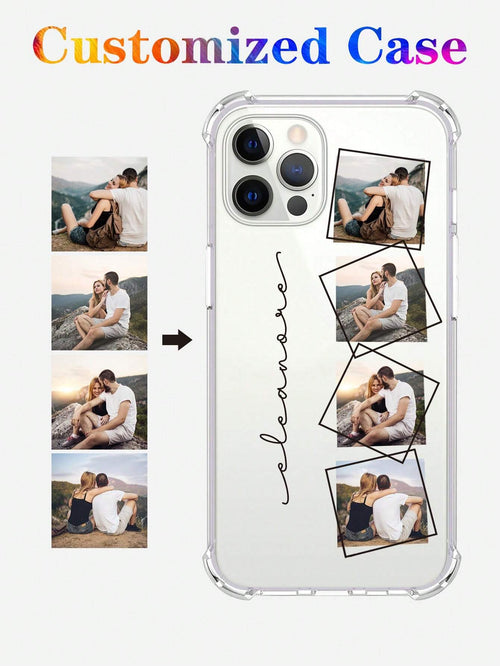 A Customizable Family/Pet/Couple/Wedding/Lifestyle/Travel Phone Case/Protective Cover With 4 Photos For Galaxy S22/S23/UltraA14/Compatible With IPhone 11/12/13/14/15 Pro Max Personalized Gifts
