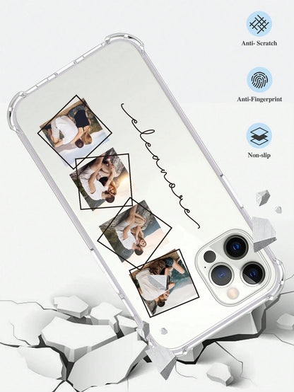 A Customizable Family/Pet/Couple/Wedding/Lifestyle/Travel Phone Case/Protective Cover With 4 Photos For Galaxy S22/S23/UltraA14/Compatible With IPhone 11/12/13/14/15 Pro Max Personalized Gifts