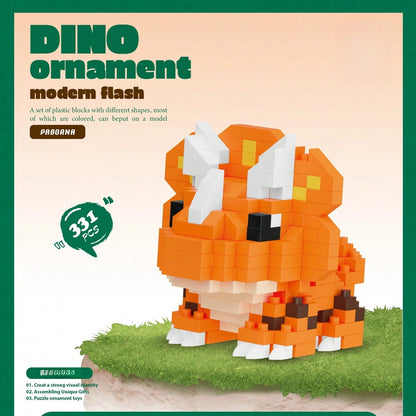 A Q-Version Design Dinosaur-Shaped Building Block. Jurassic Era, Cute Building Block, Suitable As Desk Decoration, Party Gift, Birthday Gift, Christmas Gift, Halloween Gift And Collectible Ornament.