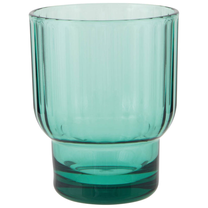 Acrylic Fluted Double Old Fashioned Glass - Sea Glass Green