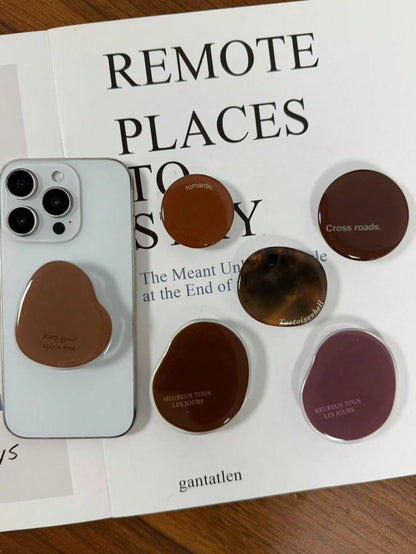 Adjustable Asymmetrical Shaped Push-Pull Phone Grip Asymmetrical Pattern Phone Grip Stand, Slouchy Bracket, Adhesive Portable Air Cushion Phone Holder Mother's Day Gift