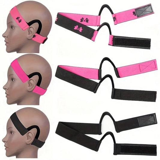 Adjustable Black Lace Wig Band, Ear Hanger Melting Band For Laying Edges Down, Comfortable Lace Wig Accessory
