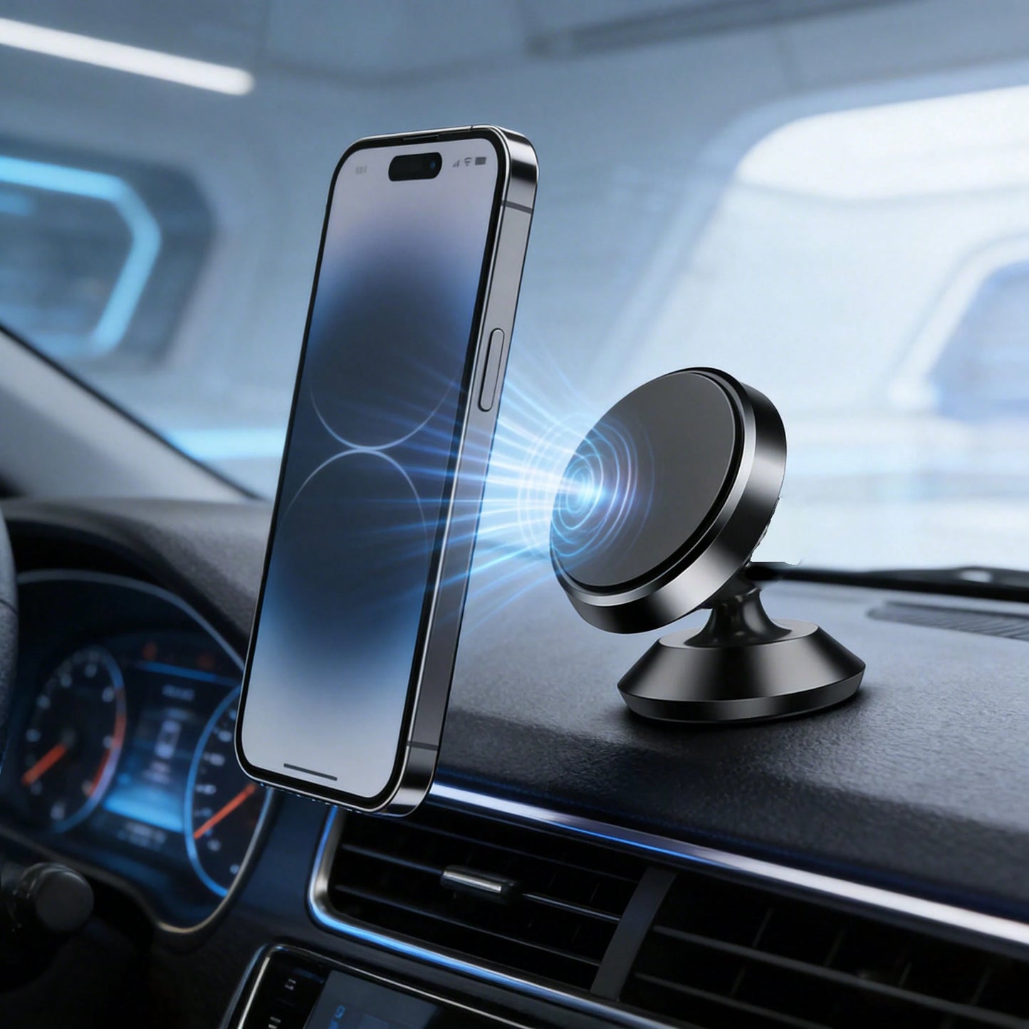 Adjustable Magnetic Car Phone Holder Magnetic Car Phone Holder For Dashboard, Strong Magnet Tight Fit, Non-Slip & Scratch-Free, Multi-Angle Adjustable, Universal For All Phone Models, Navigation Mount
