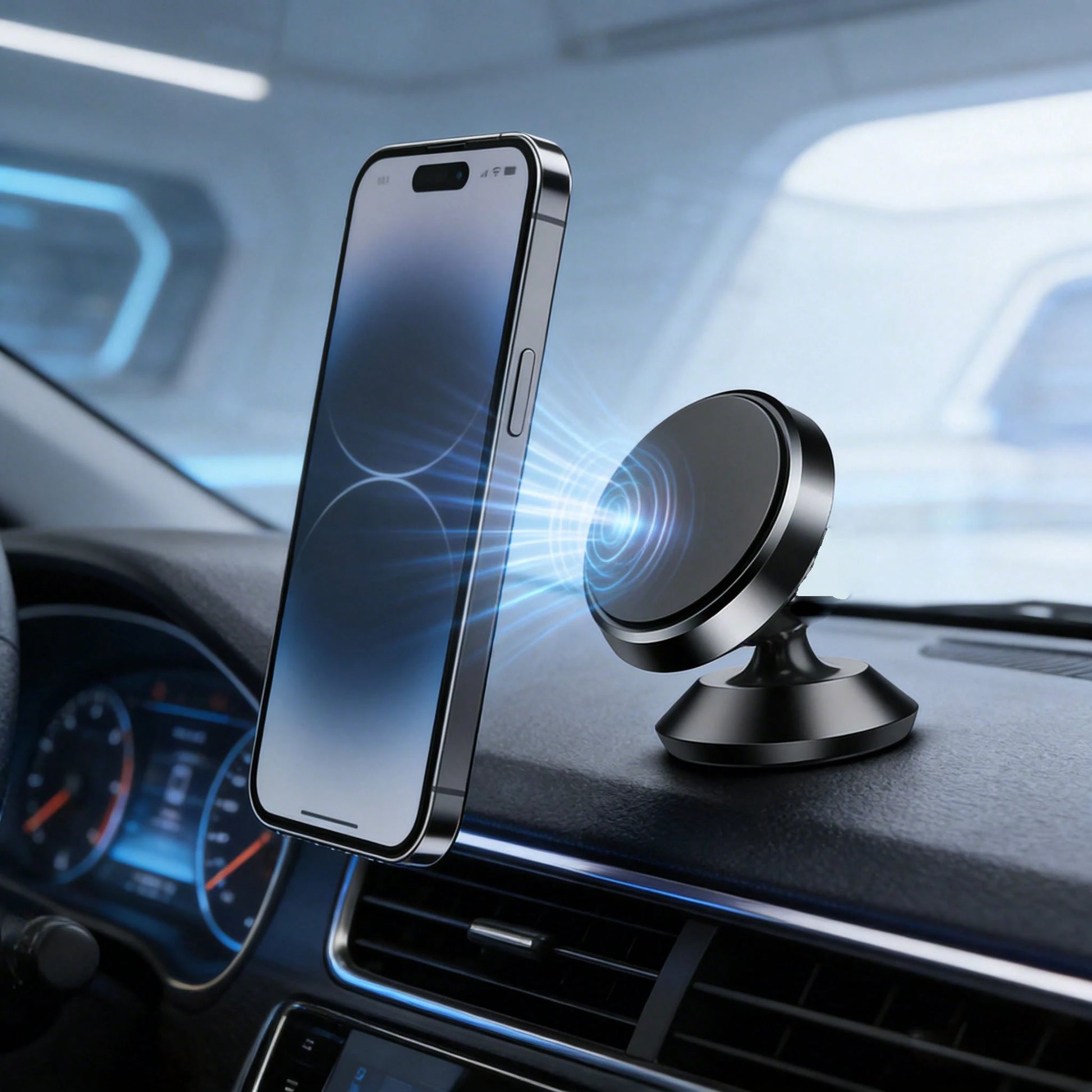Adjustable Magnetic Car Phone Holder Magnetic Car Phone Holder For Dashboard, Strong Magnet Tight Fit, Non-Slip & Scratch-Free, Multi-Angle Adjustable, Universal For All Phone Models, Navigation Mount