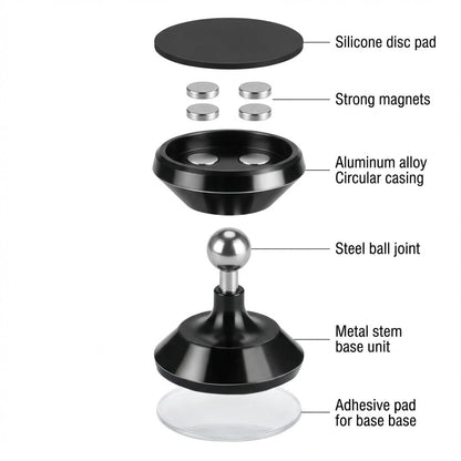 Adjustable Magnetic Car Phone Holder Magnetic Car Phone Holder For Dashboard, Strong Magnet Tight Fit, Non-Slip & Scratch-Free, Multi-Angle Adjustable, Universal For All Phone Models, Navigation Mount