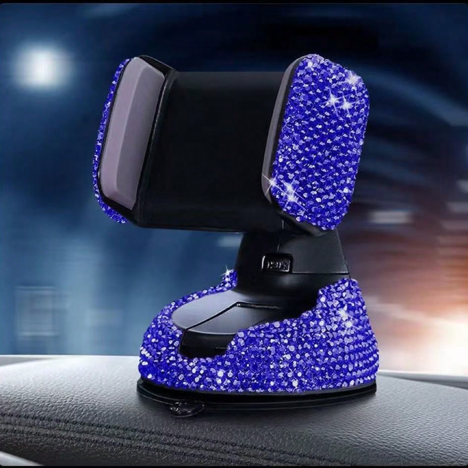 Adjustable Sparkling Sequin Full Rhinestone Suction Cup 360° Adjustable Crystal Car Phone Holder, Rhinestone Car Phone Mount Fit For Windshield, Dashboard And Air Vent, Car Accessories Spring Gift