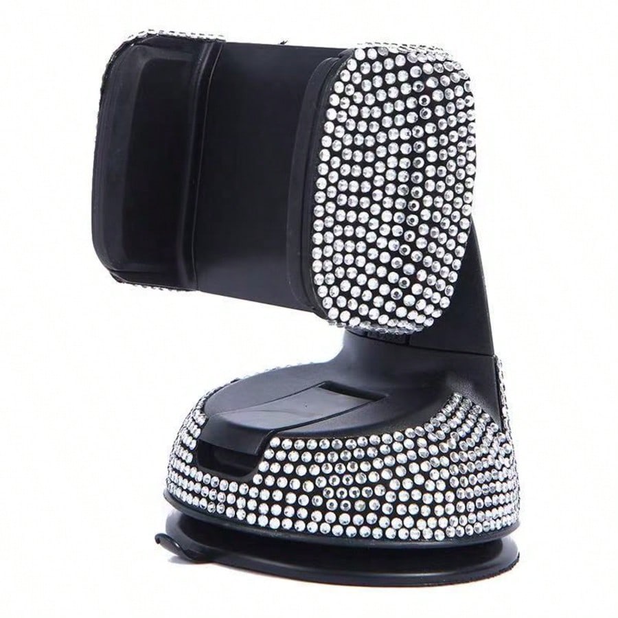 Adjustable Sparkling Sequin Full Rhinestone Suction Cup 360° Adjustable Crystal Car Phone Holder, Rhinestone Car Phone Mount Fit For Windshield, Dashboard And Air Vent, Car Accessories Spring Gift