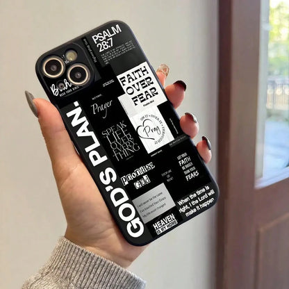 Aesthetic Christian Phone Case Featuring A Black And White Collage Of Bible Verses, Suitable For Iphone Models 16, 11, 15, 14, 13, And 12 Pro Max Plus. A Great Gift Idea For Christian Men And Boys.,Su