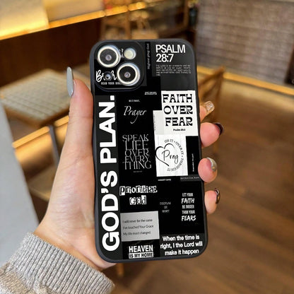 Aesthetic Christian Phone Case Featuring A Black And White Collage Of Bible Verses, Suitable For Iphone Models 16, 11, 15, 14, 13, And 12 Pro Max Plus. A Great Gift Idea For Christian Men And Boys.,Su