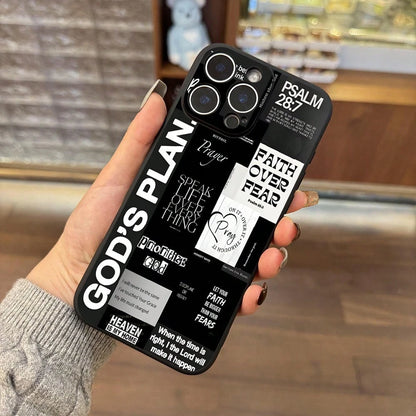 Aesthetic Christian Phone Case Featuring A Black And White Collage Of Bible Verses, Suitable For Iphone Models 16, 11, 15, 14, 13, And 12 Pro Max Plus. A Great Gift Idea For Christian Men And Boys.,Su