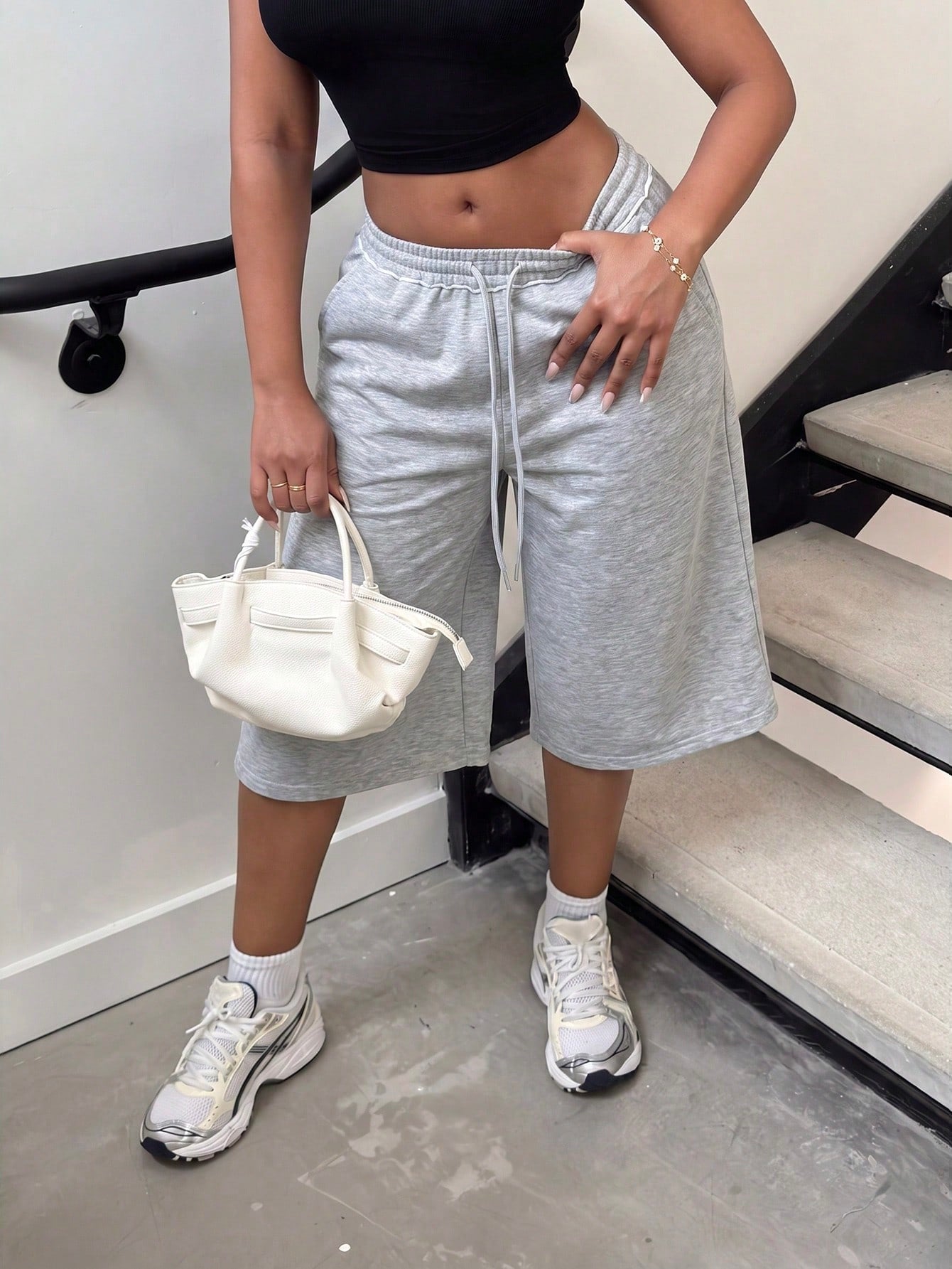Alexandranx Summer For Women Streetwear Casual Sports Loose-Fitting Athletic Shorts, Gray Track, For Gym City Break, Run