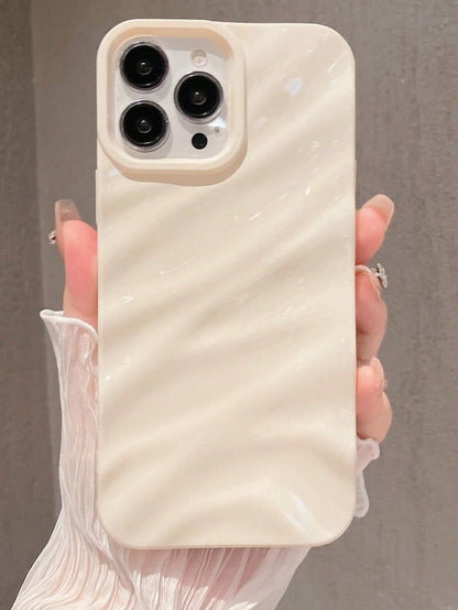 Alloy Asymmetrical Ripple Gold Metallic Asymmetrical Ripple Asymmetrical Ripples Apple Glitter Liquid Case Compatible With IPhone 14 Pro Max/13/12/11 Protective Cover Compatible With IPhone 15 Pro Max